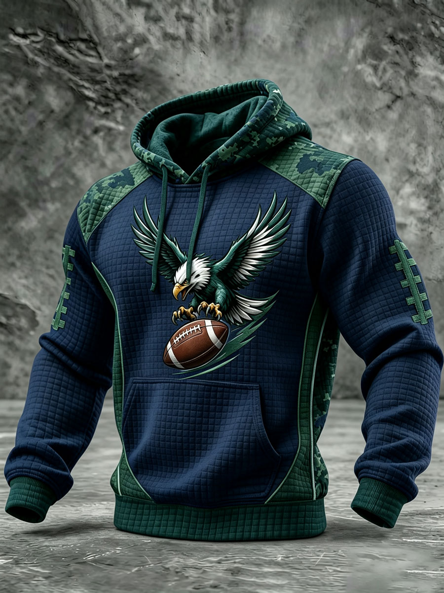Men's Football Printed Casual Hoodie