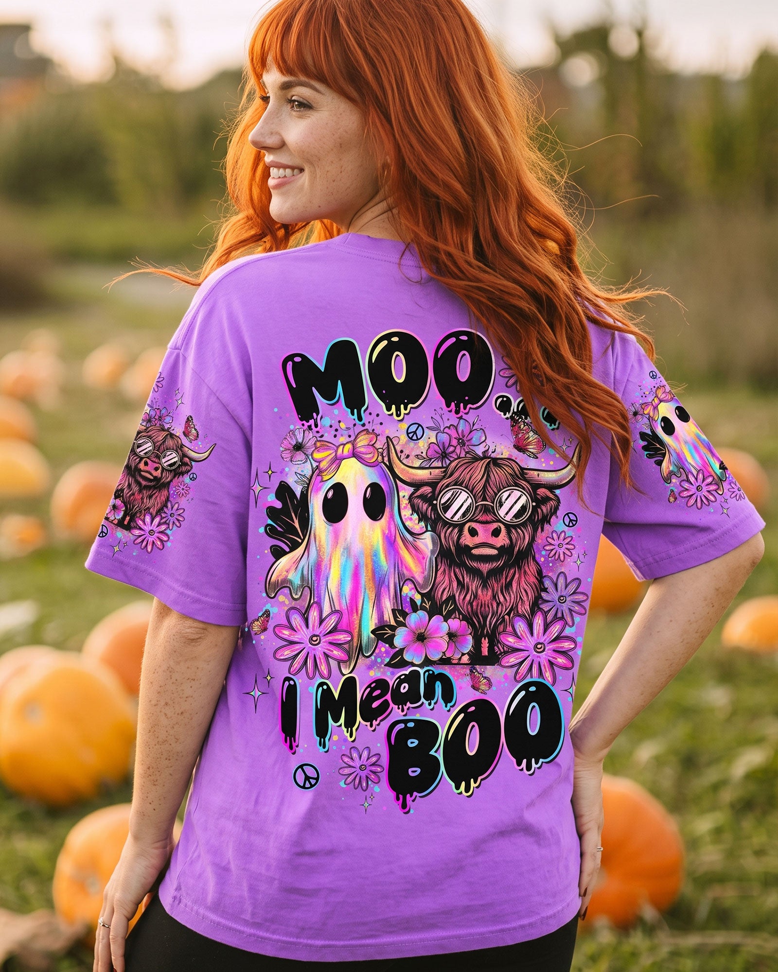 MOO I MEAN BOO HALLOWEEN ALL OVER PRINT
