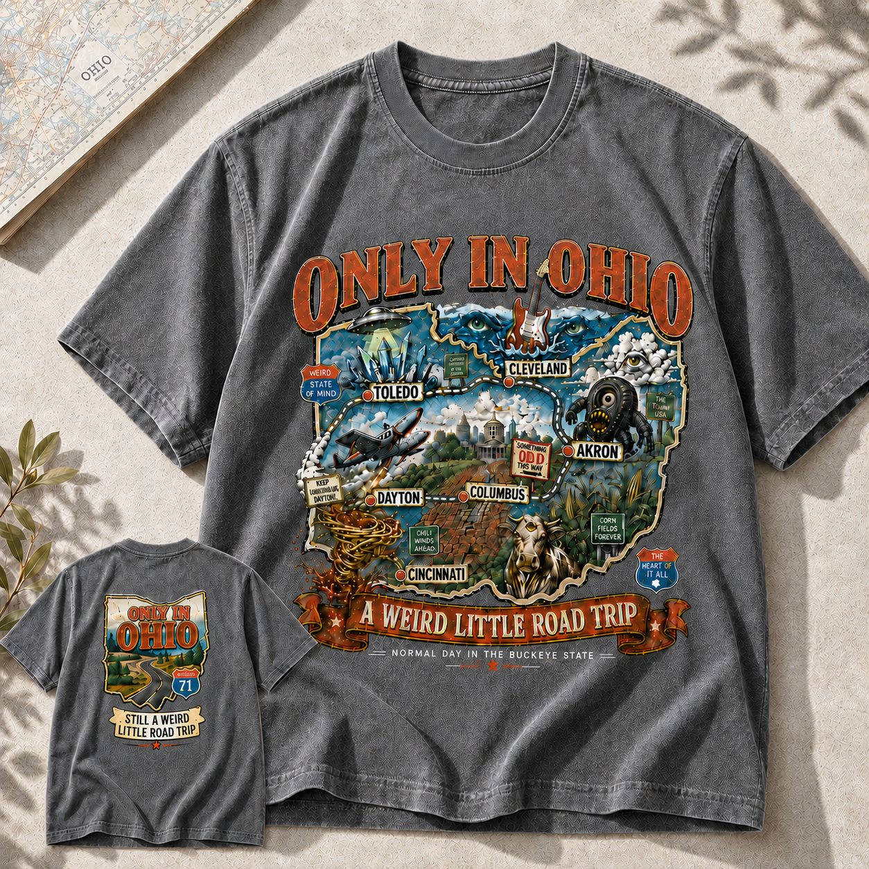 Only in Ohio Weird Road Trip Tee