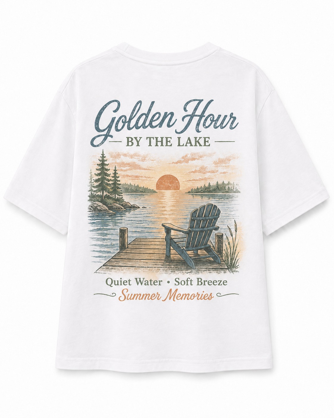Golden Hour Lake V-Neck Tee