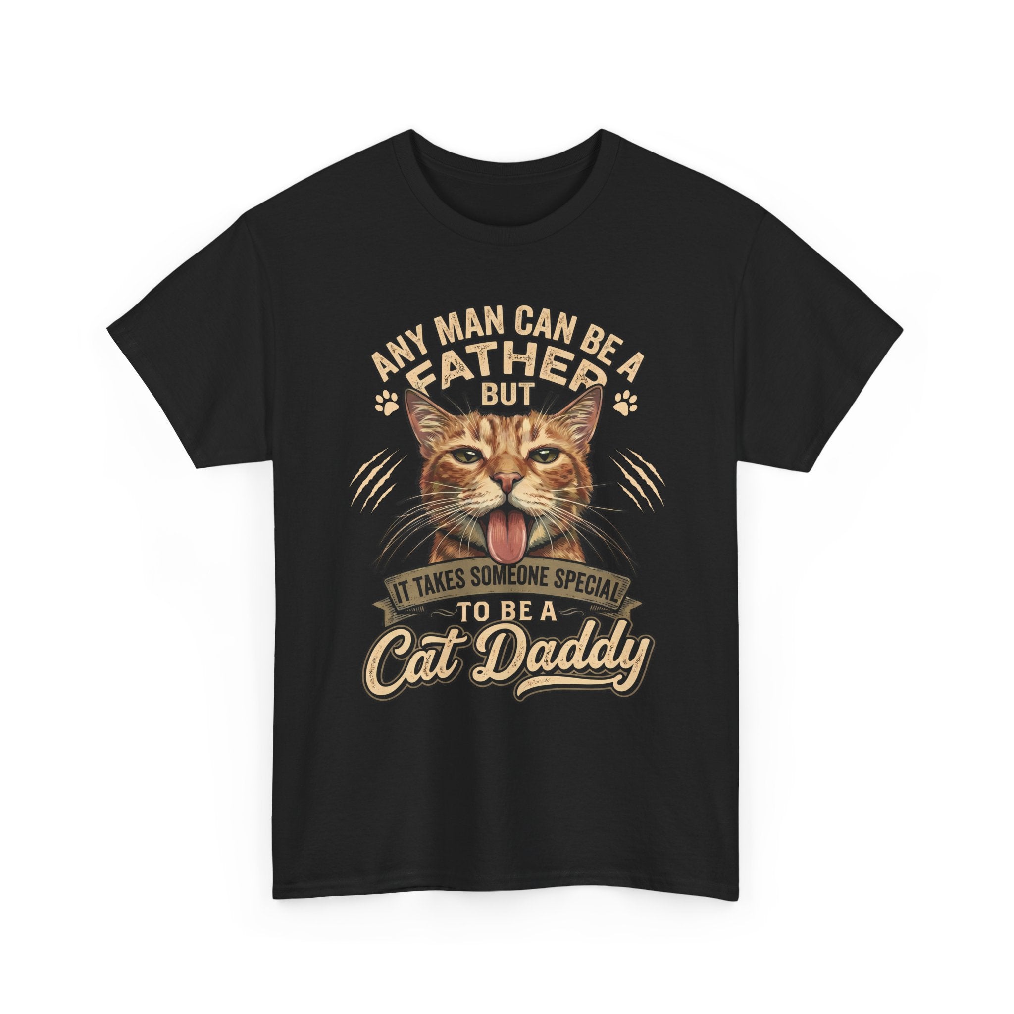 Cat Daddy Father's Day T-Shirt — Funny Orange Tabby Blep Graphic Tee