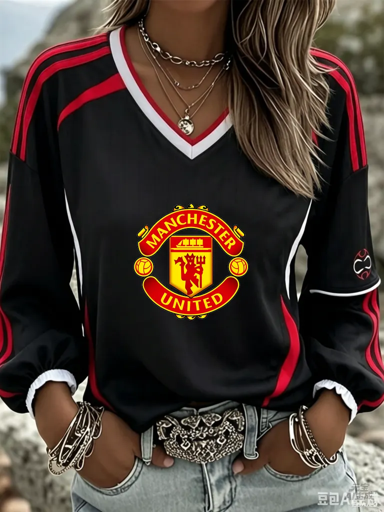 Women's   Football   Print Shirt