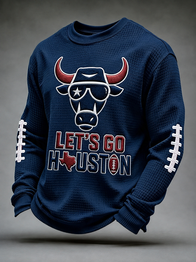 Men'S Football Enthusiast Sports Waffle Top