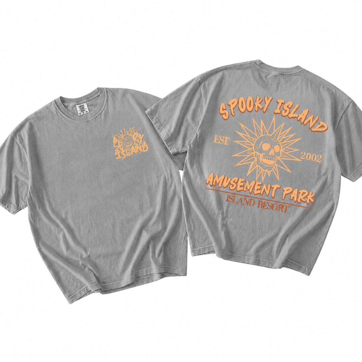 Unisex Spooky Island Washed T-Shirt, Retro Halloween Movie Shirt