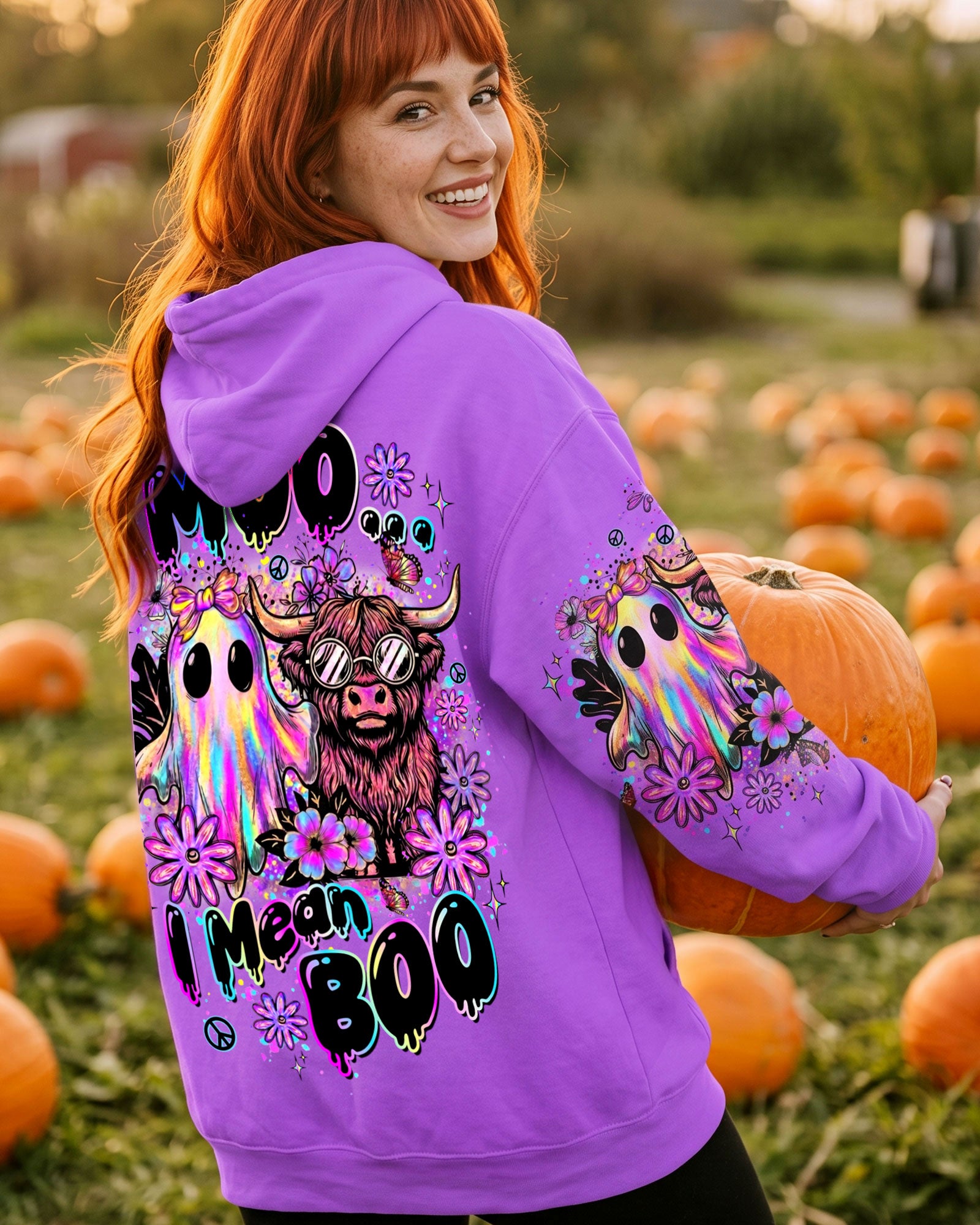 MOO I MEAN BOO HALLOWEEN ALL OVER PRINT