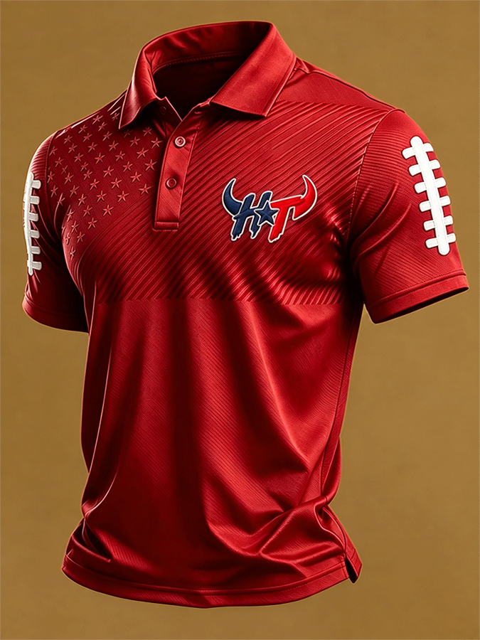Men's Football Print Casual Printed T-shirt