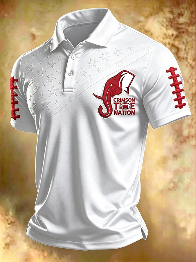 Men'S Retro Rugby Collar Polo T-Shirt