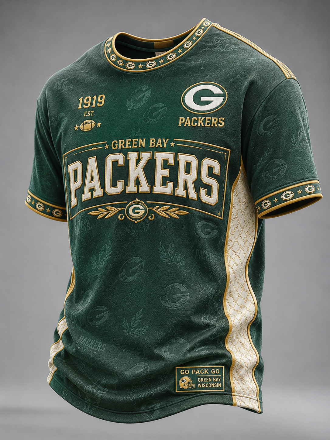 Men's Casual Football Crew Neck Tee