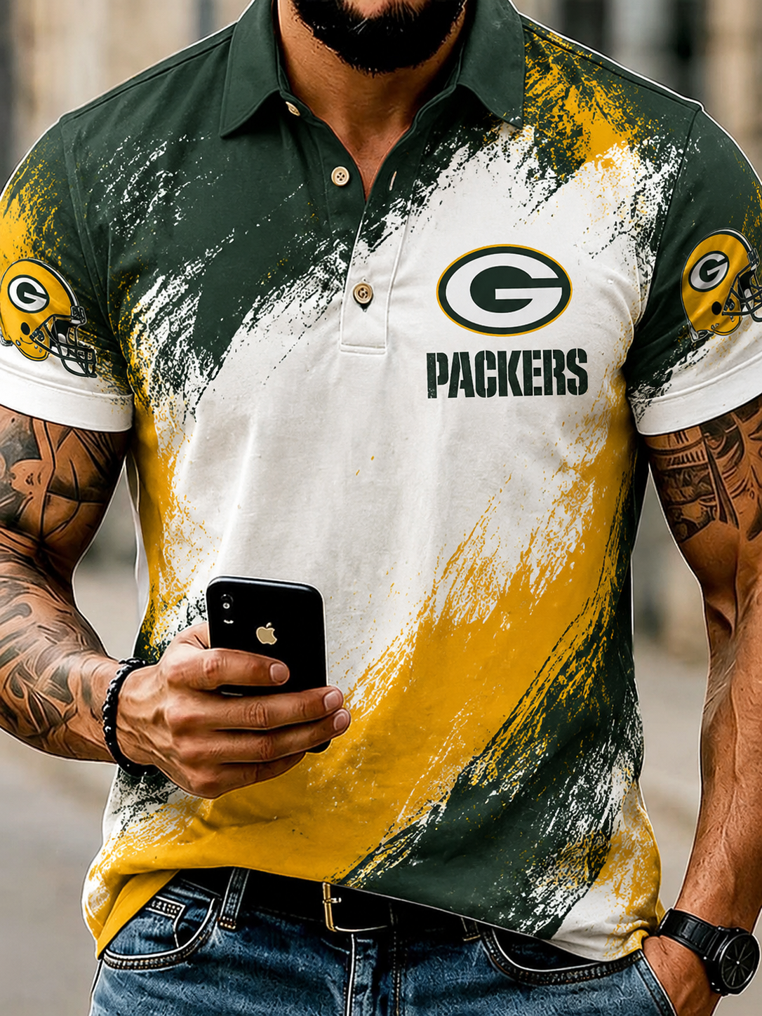 Men's Football Short-Sleeve Polo Shirt