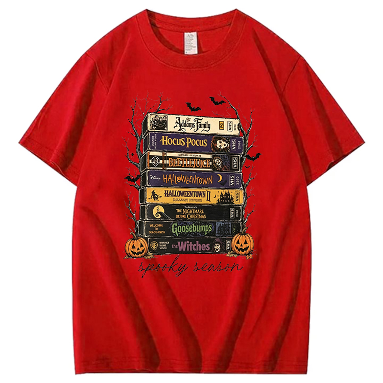 90s Halloween VHS Tape Stack Tee