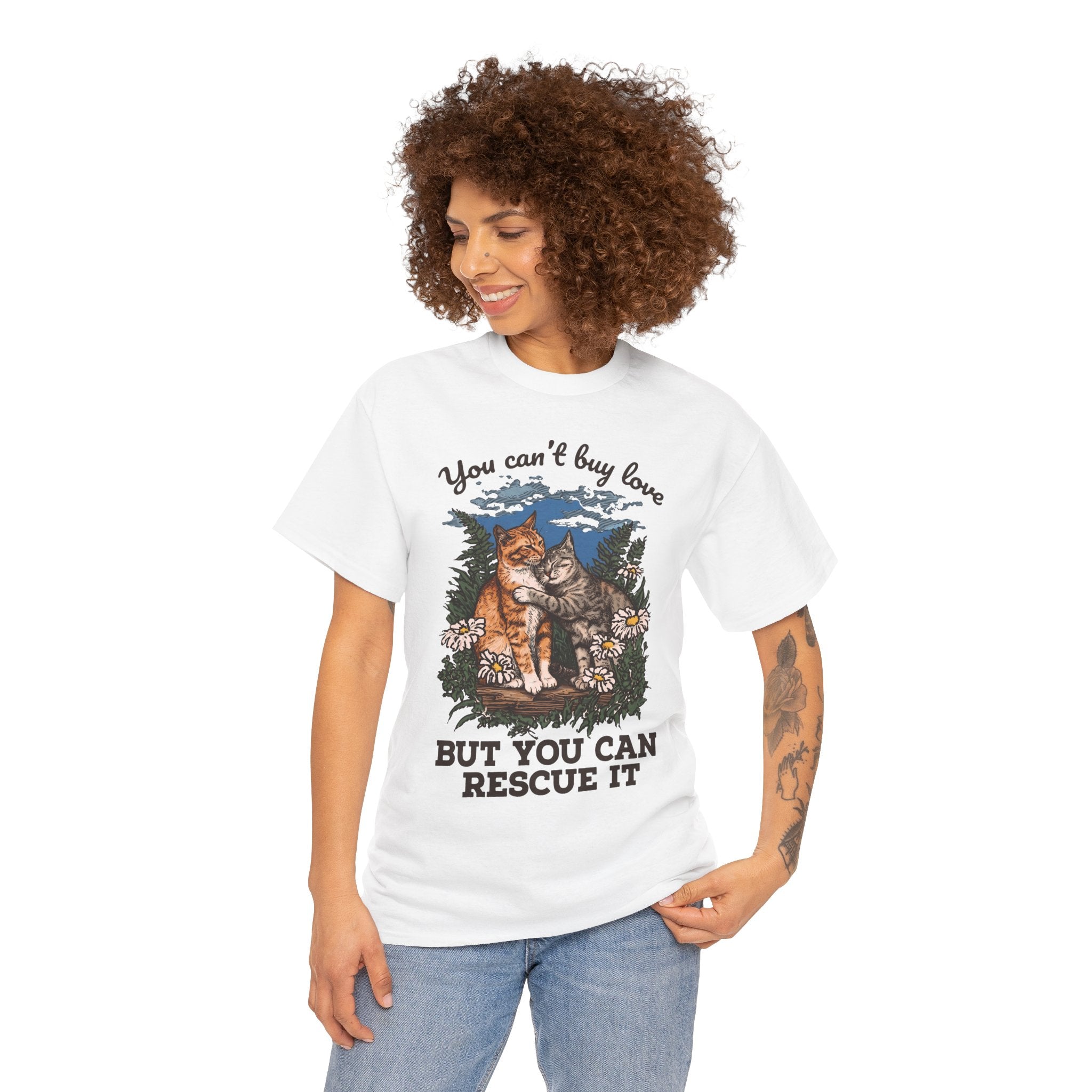 You Can't Buy Love T-Shirt — Sweet Rescue Cats Adoption Graphic Tee