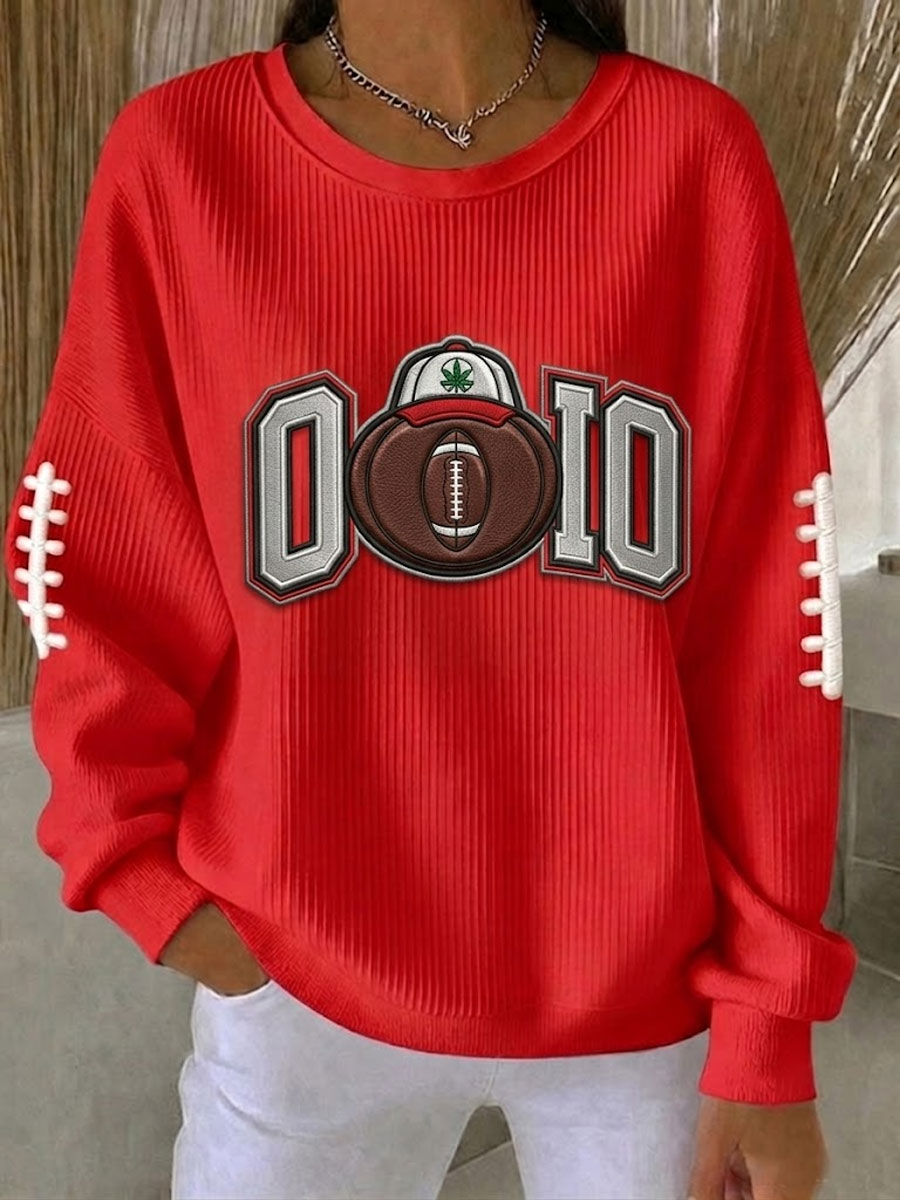 Women's Football Fan Printed Vintage Hoodie
