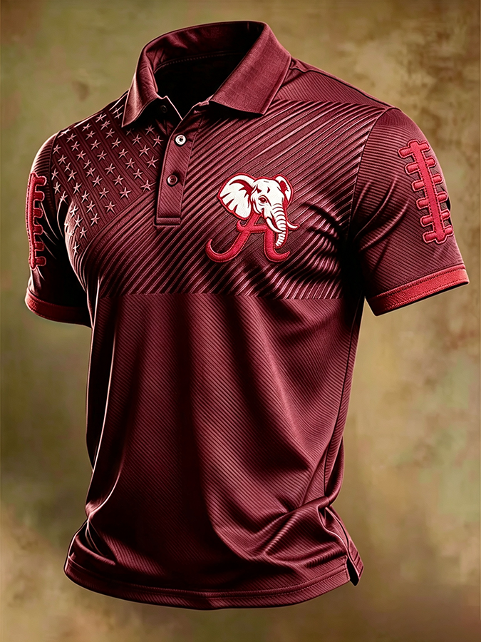Men'S Retro Rugby Collar Polo T-Shirt