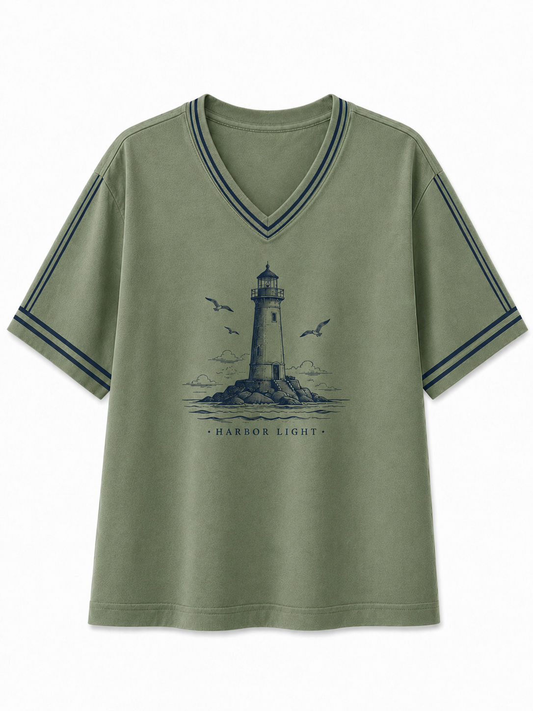 Harbor Light Coastal V-Neck Tee