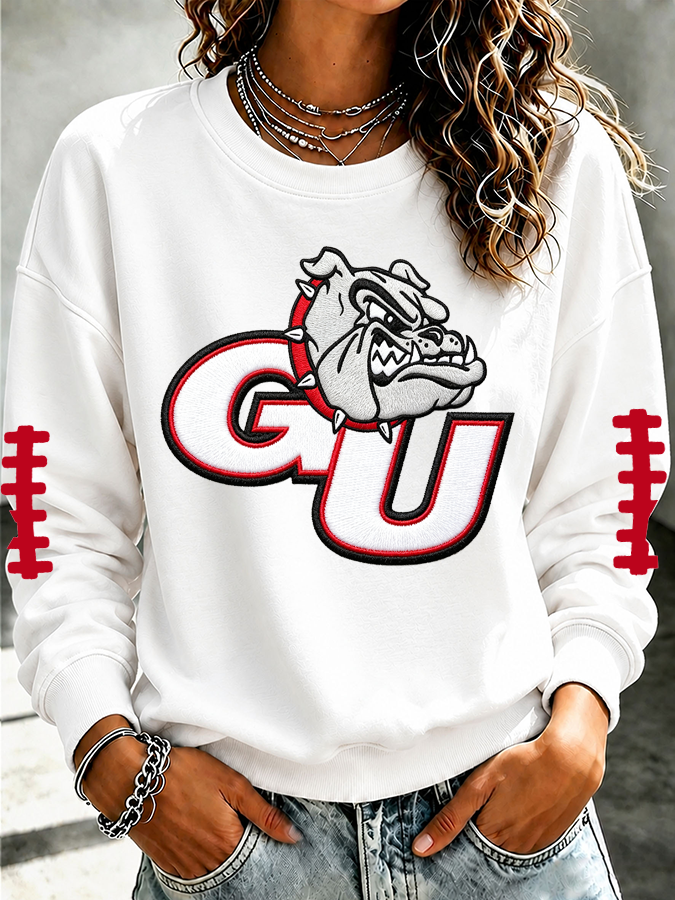 Women'S Retro Football Round Neck Sports Shirt