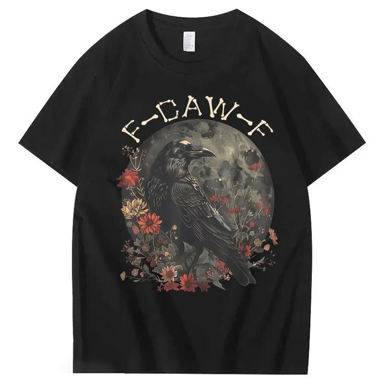 F-Caw-F Crow Raven 100% Cotton T-Shirt