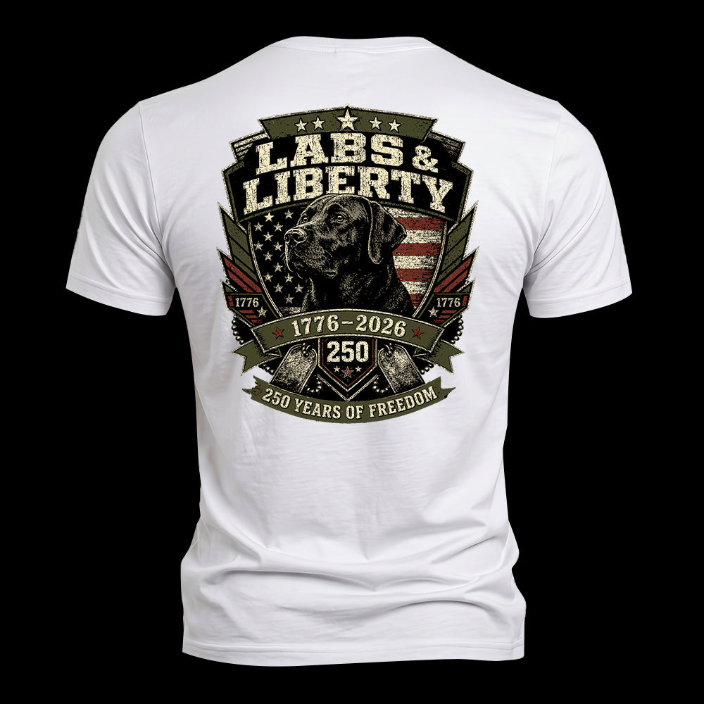Labs & Liberty Black Lab White Tee
