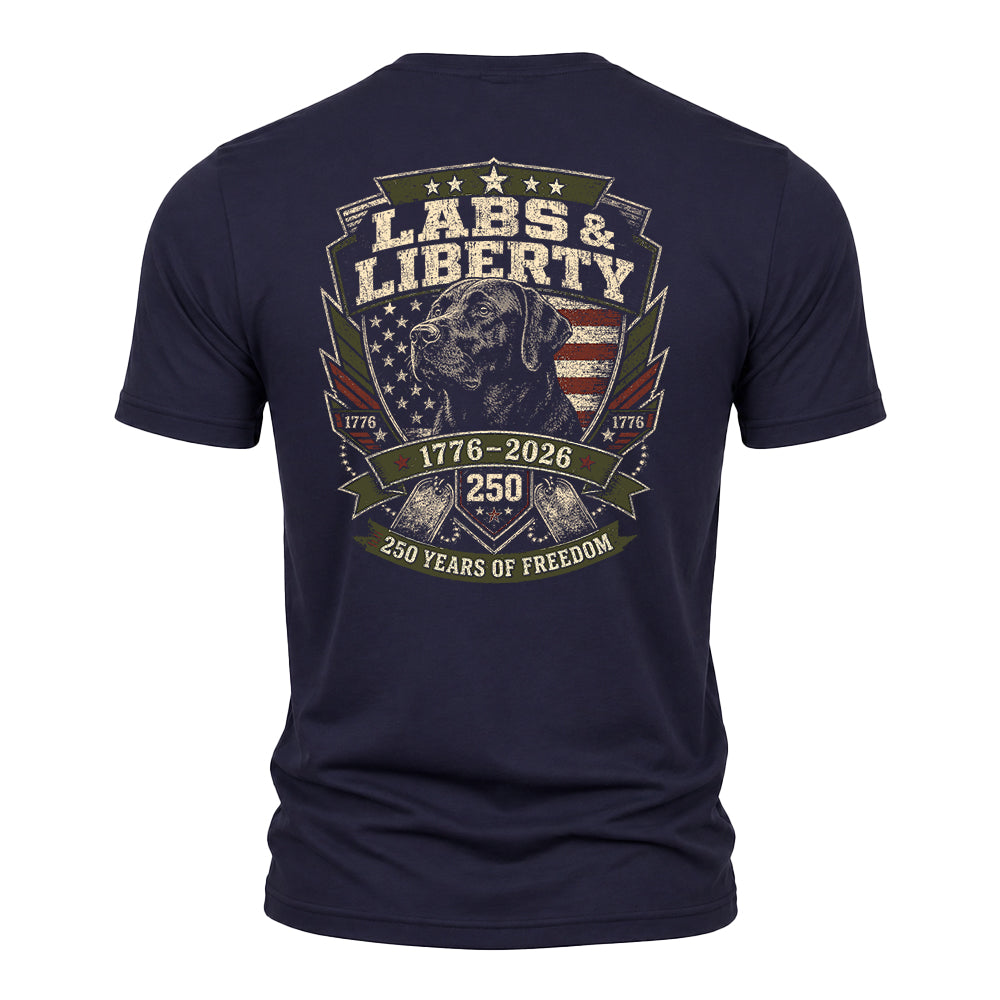 Labs & Liberty Black Lab Navy Tee
