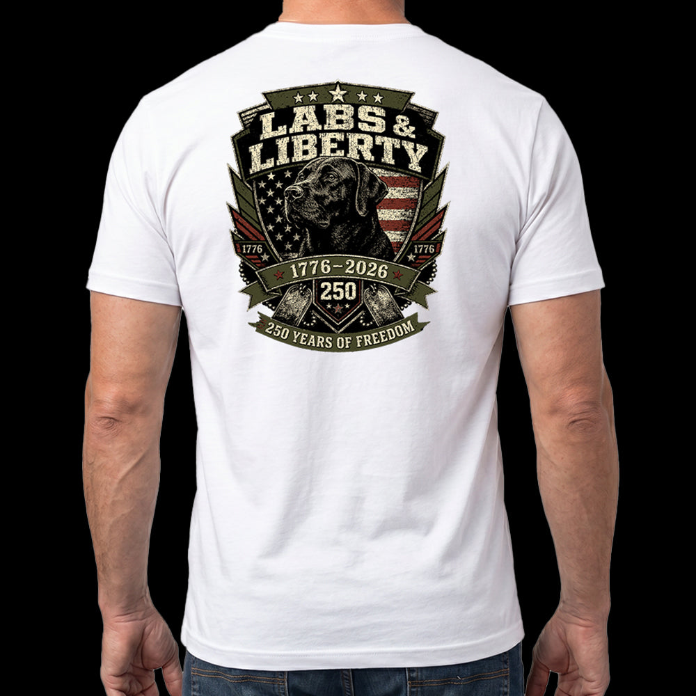 Labs & Liberty Black Lab White Tee