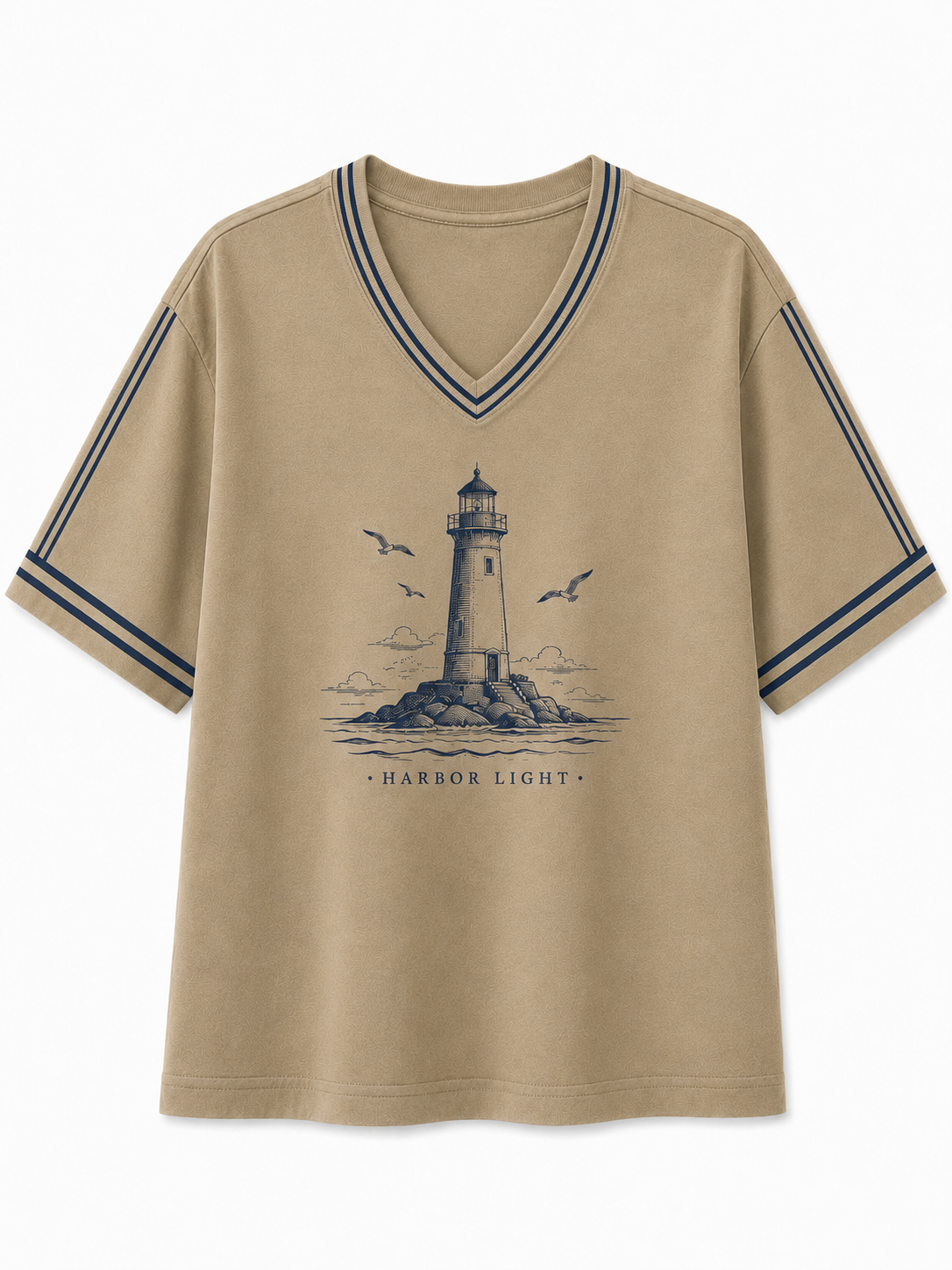 Harbor Light Coastal V-Neck Tee