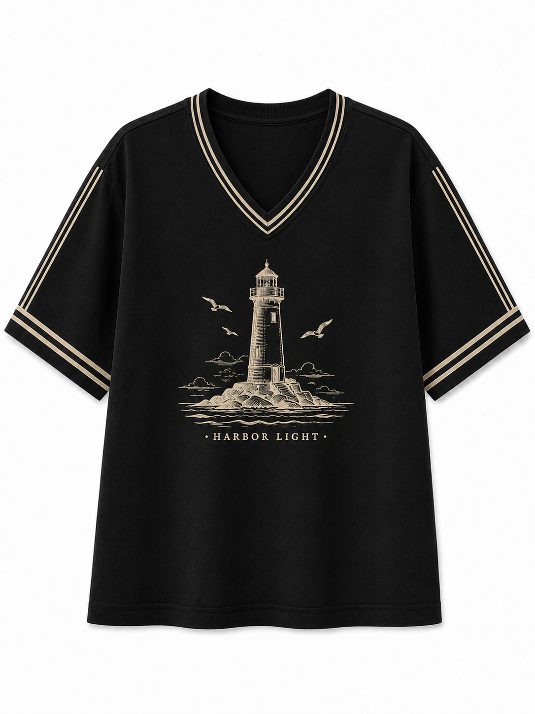 Harbor Light Coastal V-Neck Tee