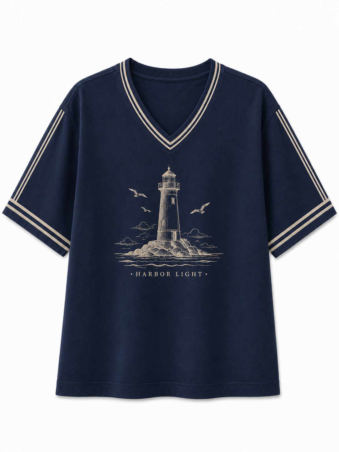 Harbor Light Coastal V-Neck Tee