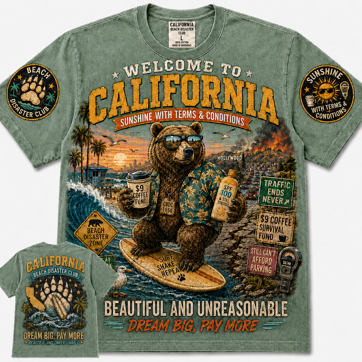 California Bear Beautiful And Unreasonable T-Shirt