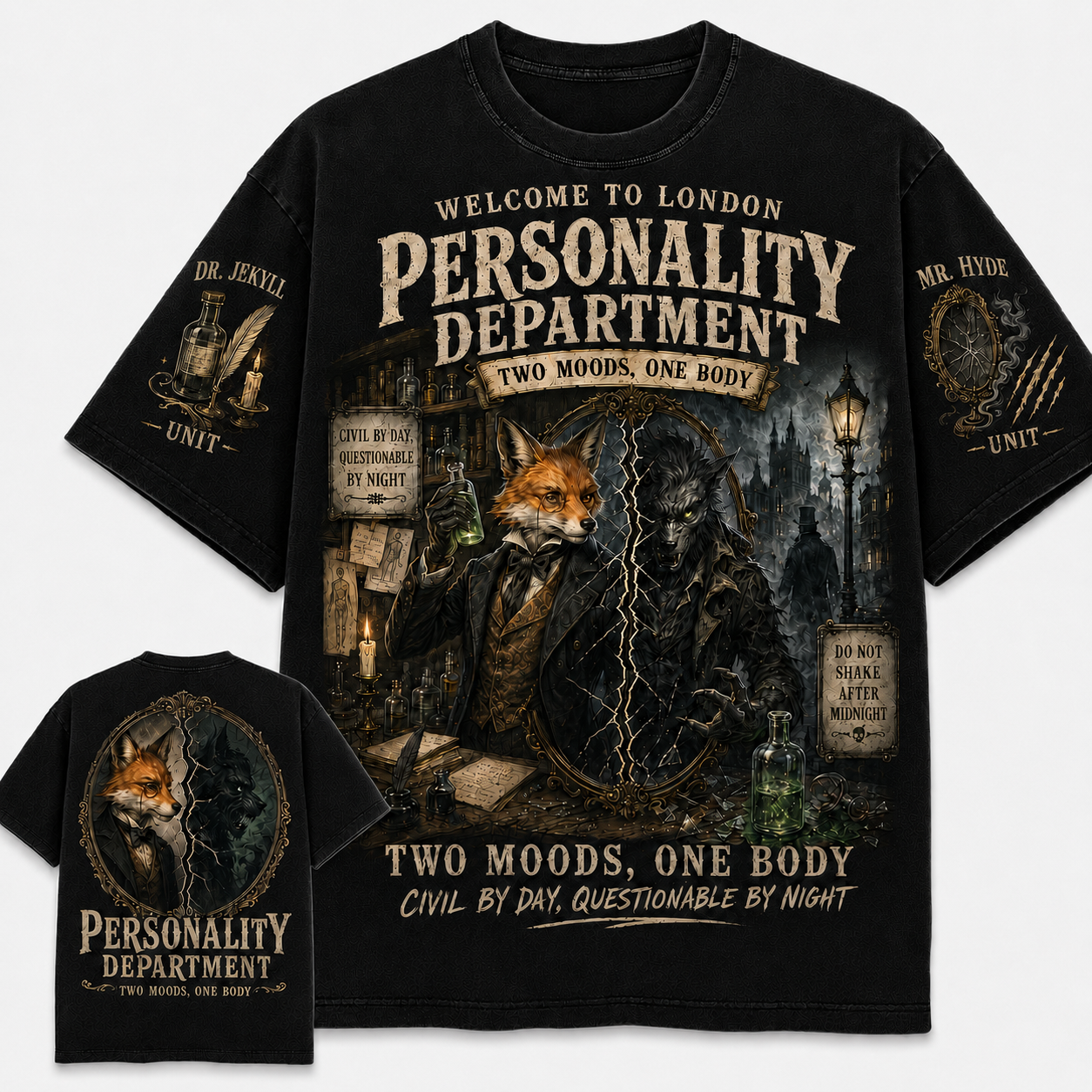 Dr. Jekyll & Mr. Hyde Strange Case Cat T-Shirt