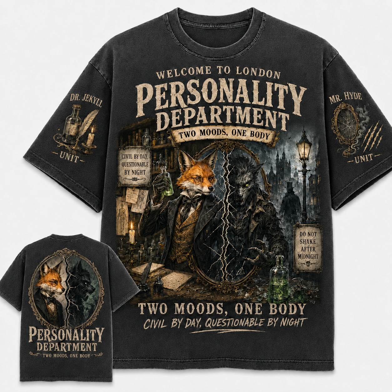 Dr. Jekyll & Mr. Hyde Strange Case Cat T-Shirt