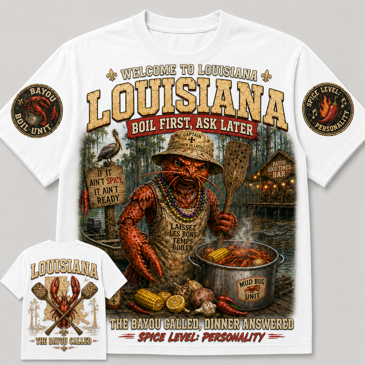 Louisiana Bayou Crawfish Personality T-Shirt
