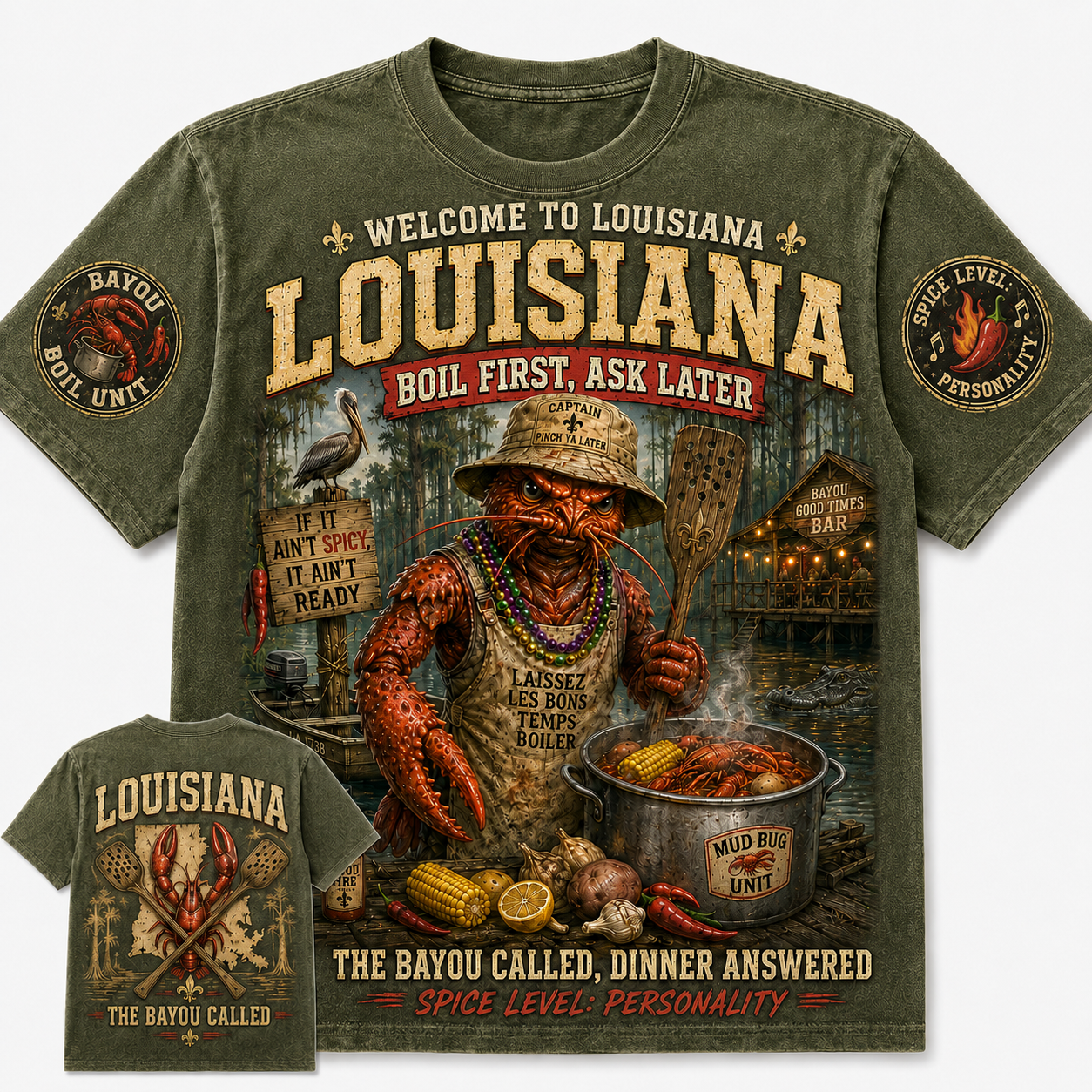 Louisiana Bayou Crawfish Personality T-Shirt