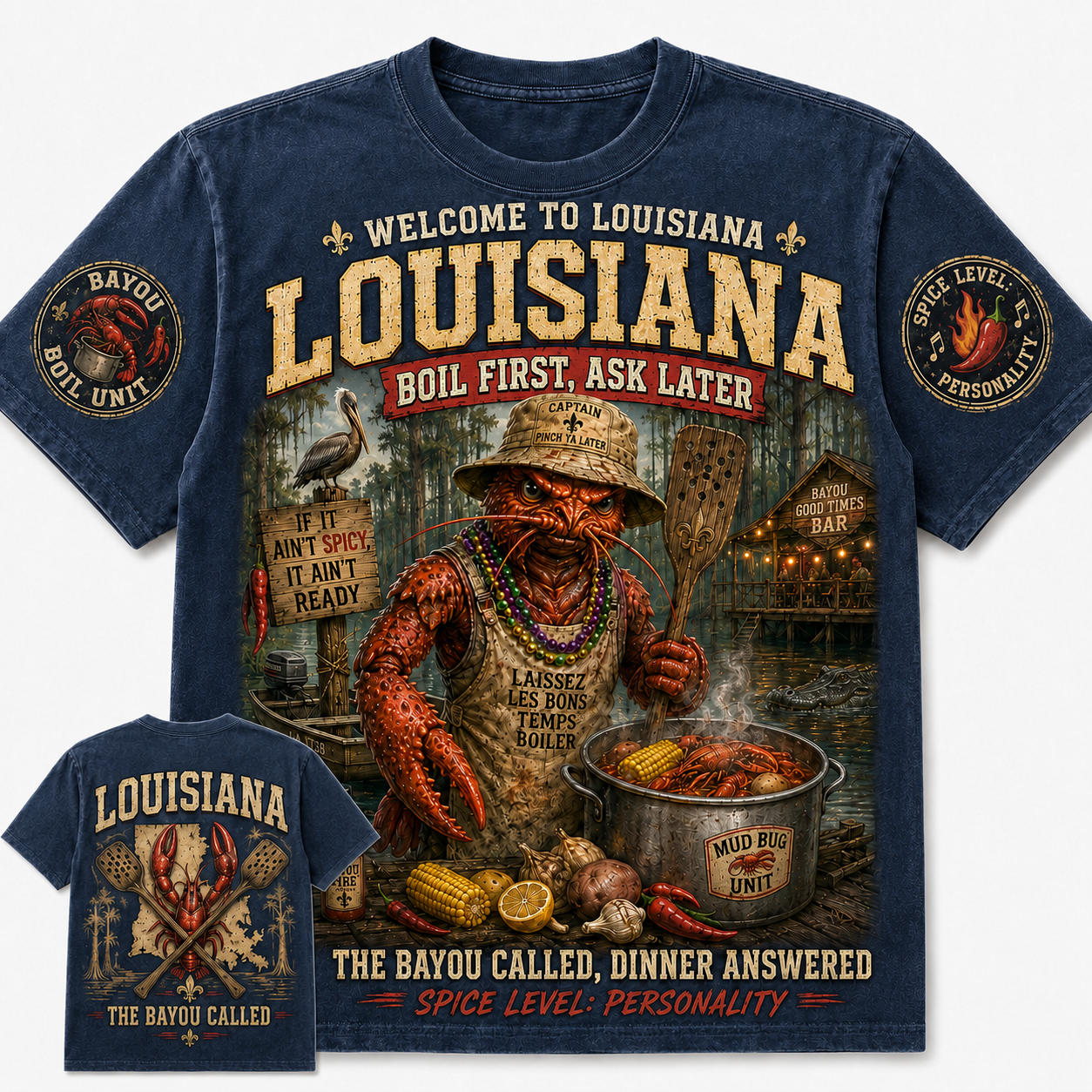 Louisiana Bayou Crawfish Personality T-Shirt