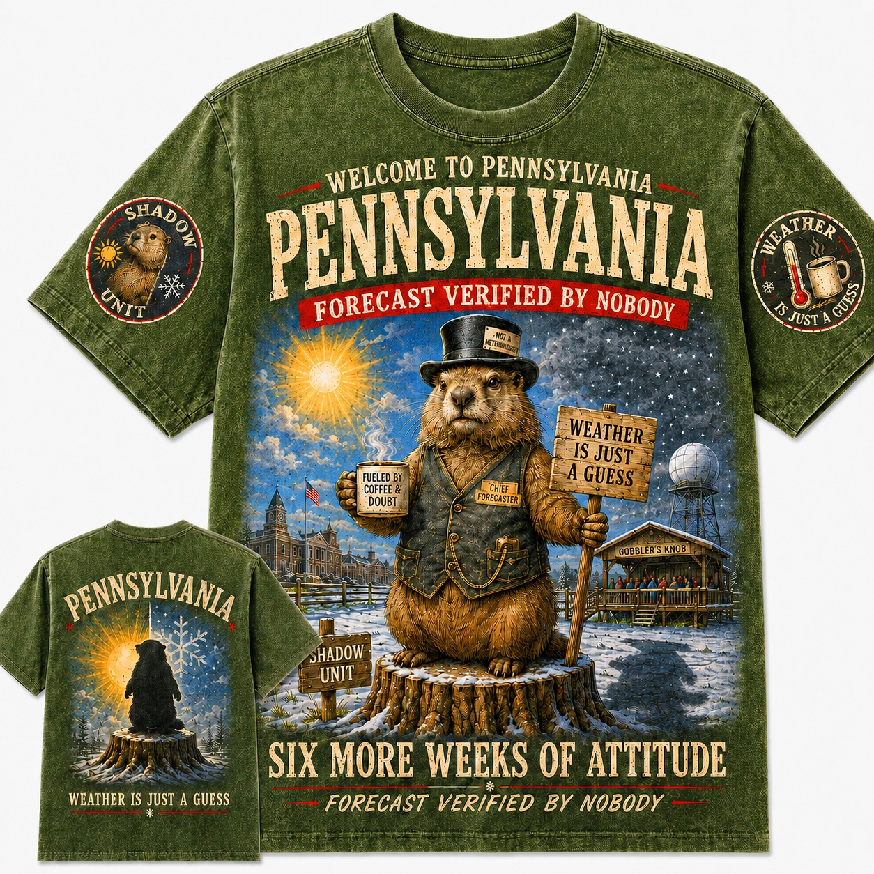 Pennsylvania Groundhog Six More Weeks T-Shirt