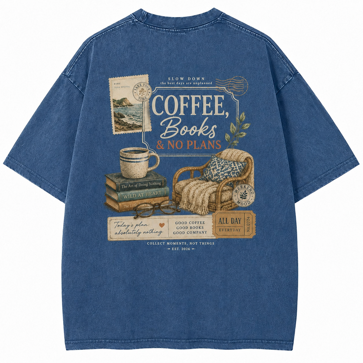 Coffee Books No Plans Tee