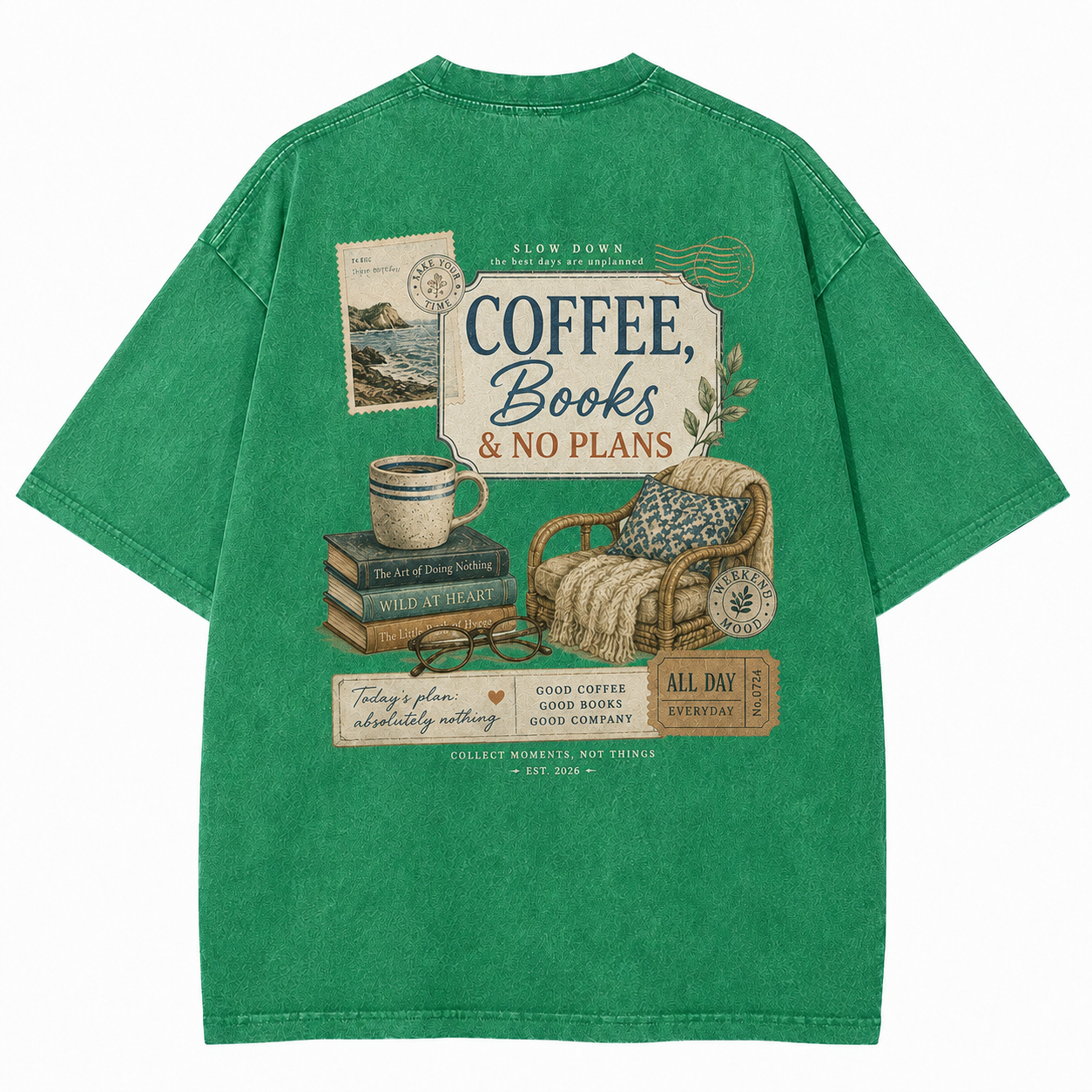 Coffee Books No Plans Tee