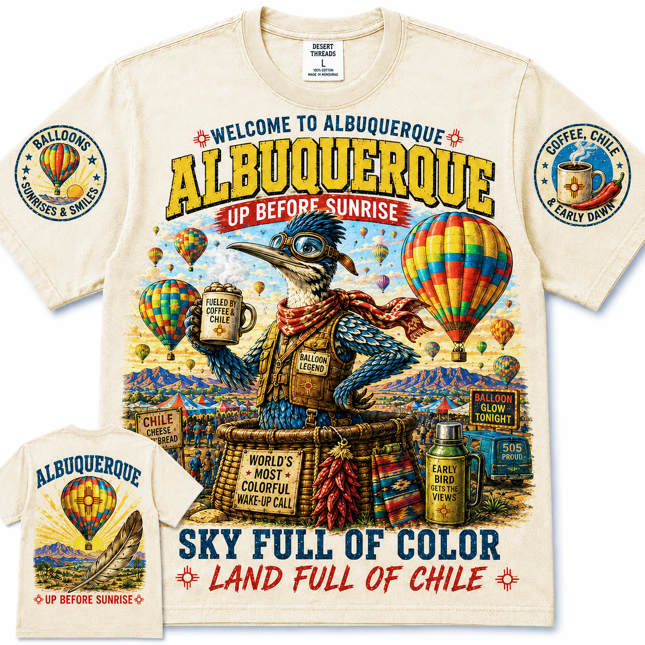 Albuquerque Up Before Sunrise Roadrunner T-Shirt