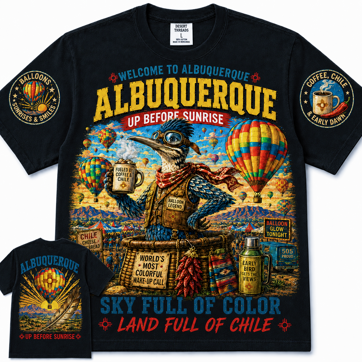 Albuquerque Up Before Sunrise Roadrunner T-Shirt