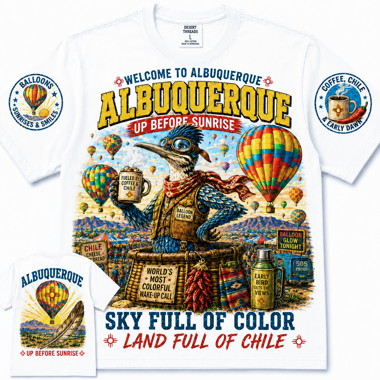 Albuquerque Up Before Sunrise Roadrunner T-Shirt