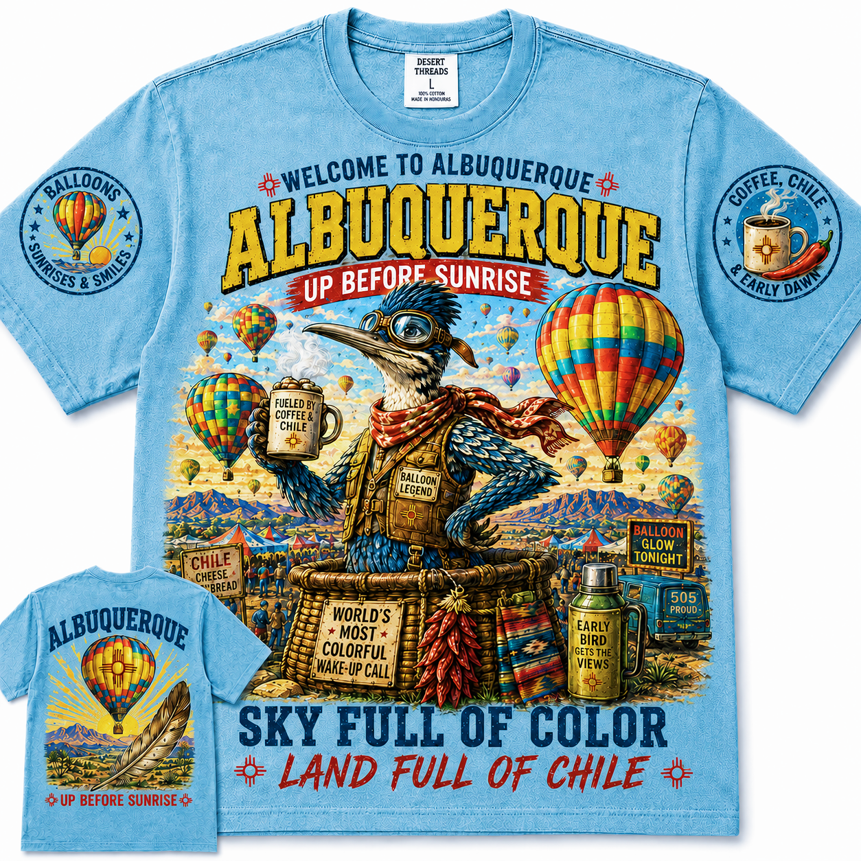 Albuquerque Up Before Sunrise Roadrunner T-Shirt