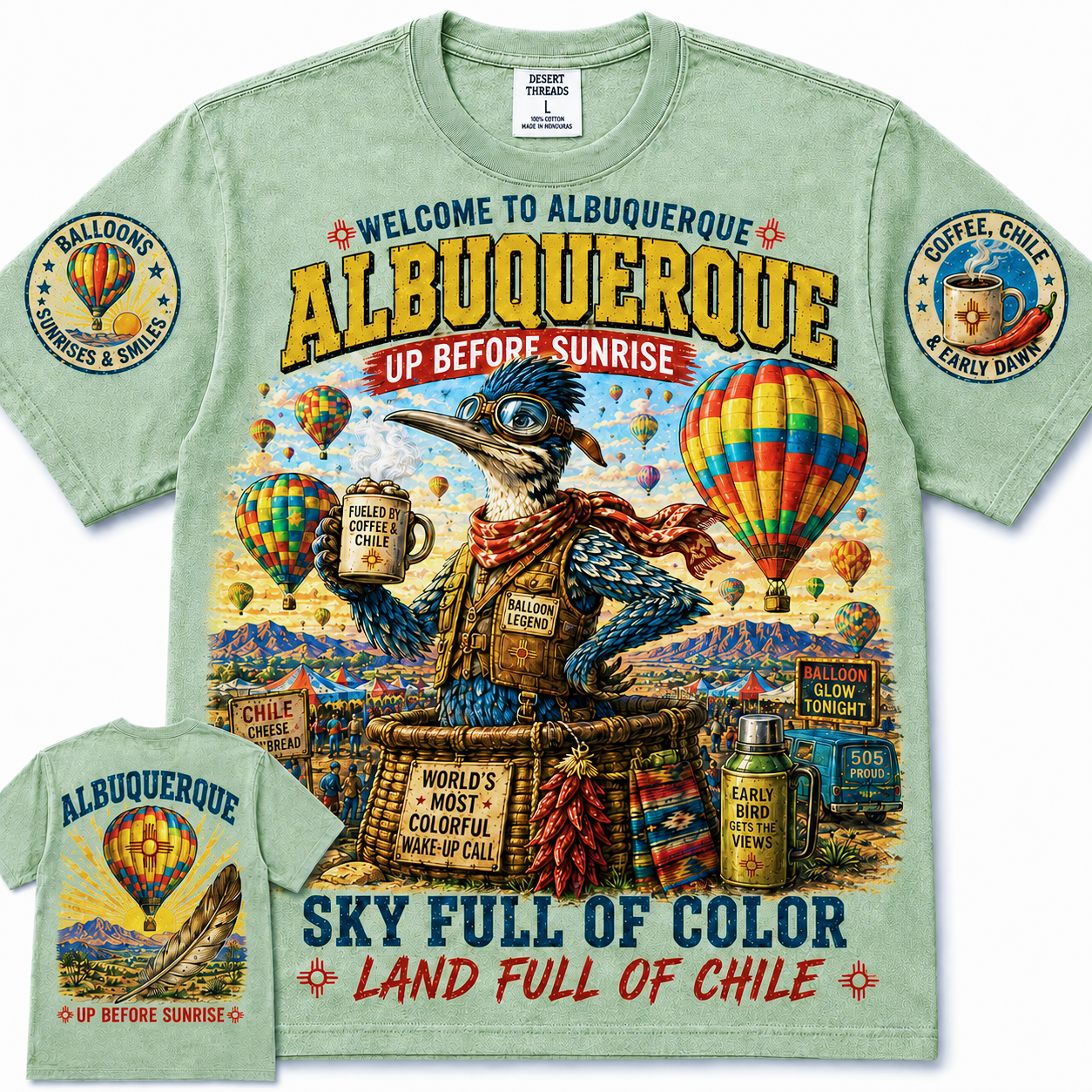 Albuquerque Up Before Sunrise Roadrunner T-Shirt