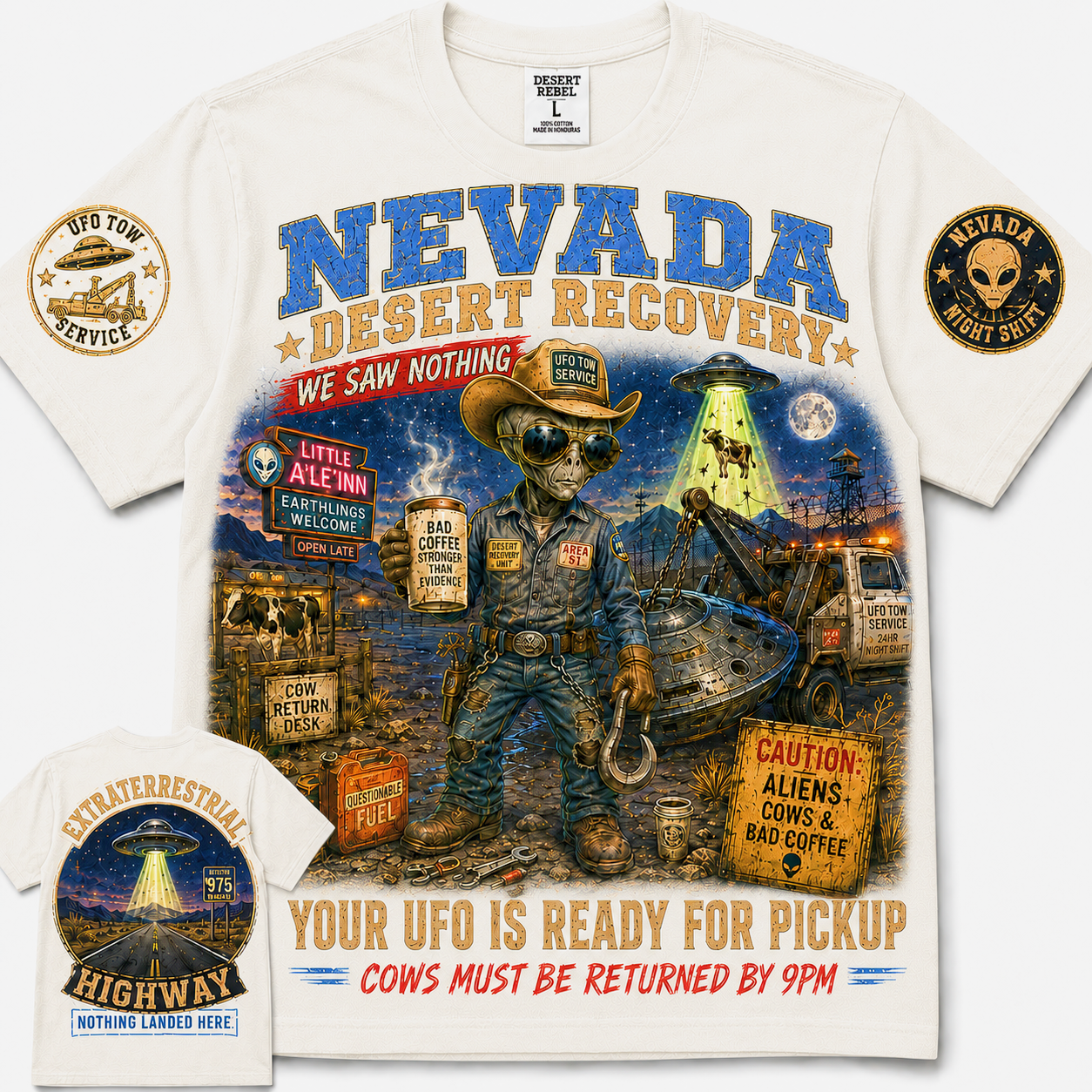 Nevada Desert Recovery Alien T-Shirt