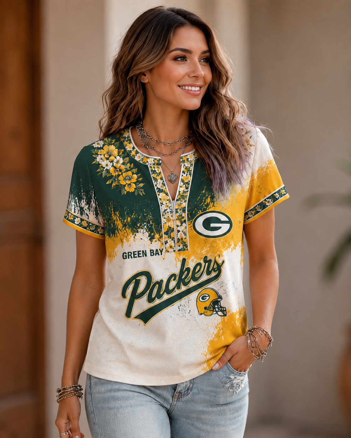 Women's Football Print Shirt