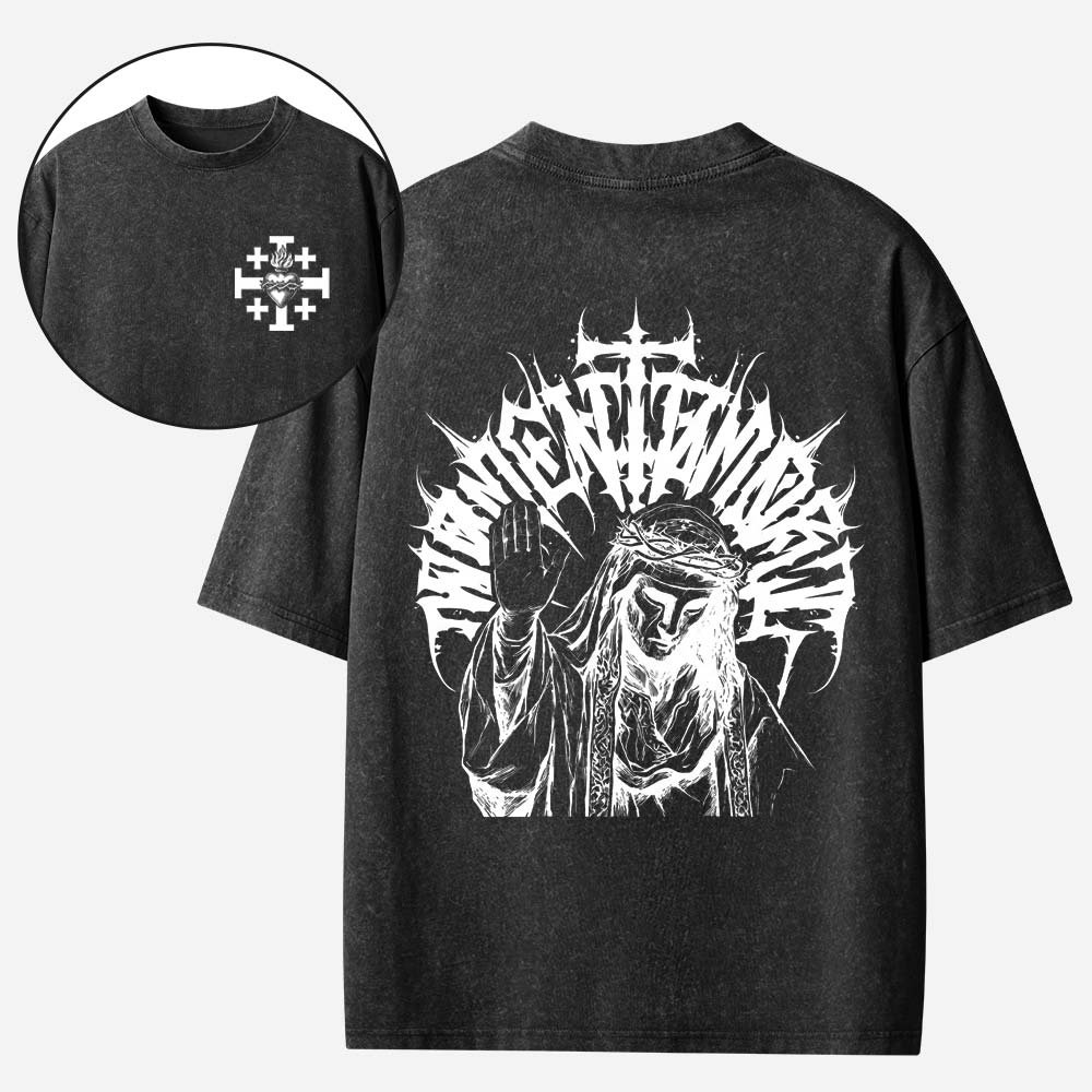 Masked King Memento Mori Vintage Washed T-Shirt