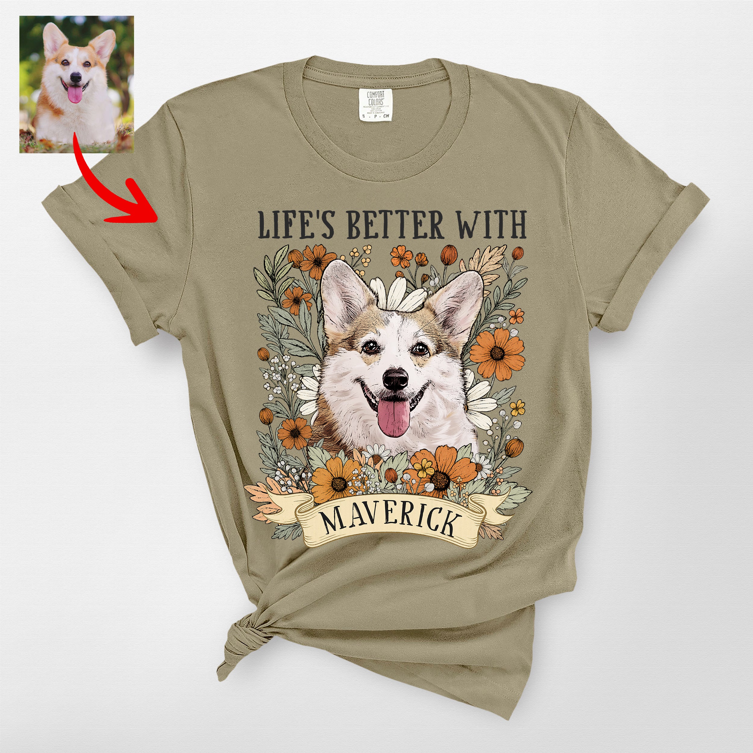 Life's Better With Dog Retro Floral Premium Heavyweight Shirt