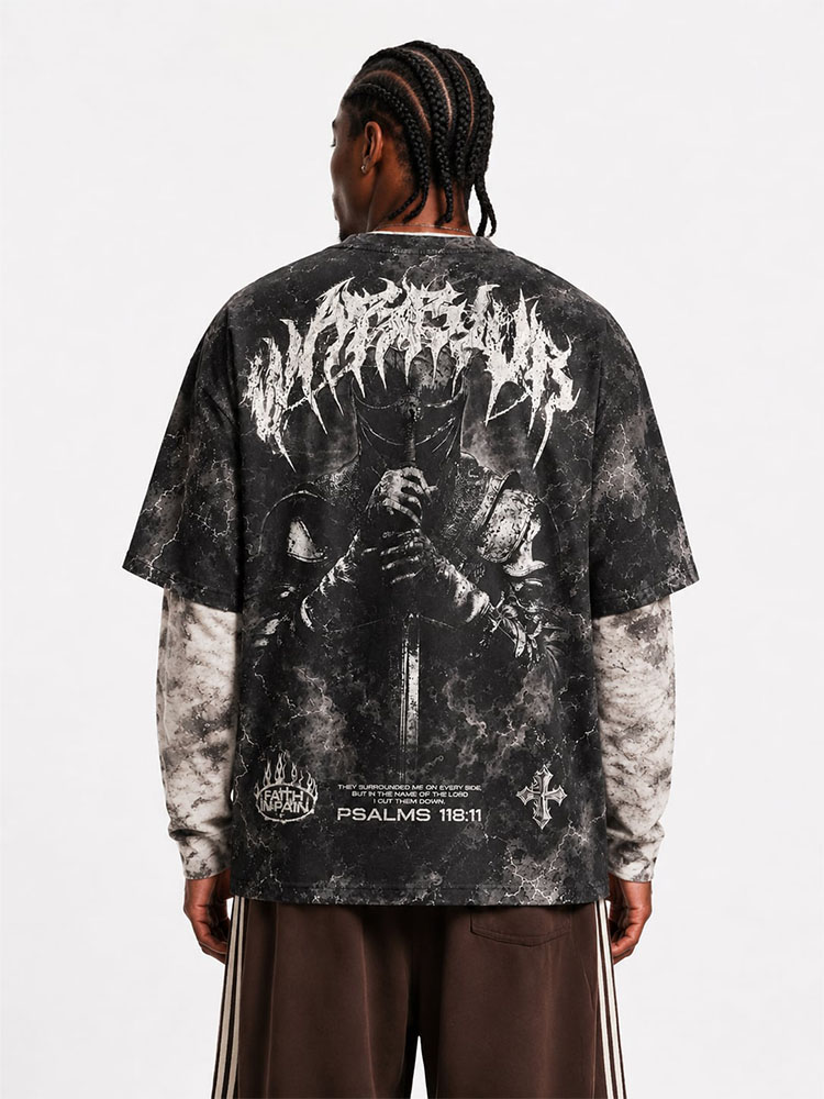 Warfare Knight Eco Oversized Graphic Tees · GRS Certified