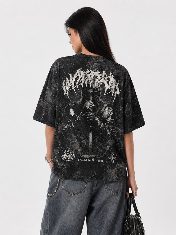 Warfare Knight Eco Oversized Graphic Tees · GRS Certified