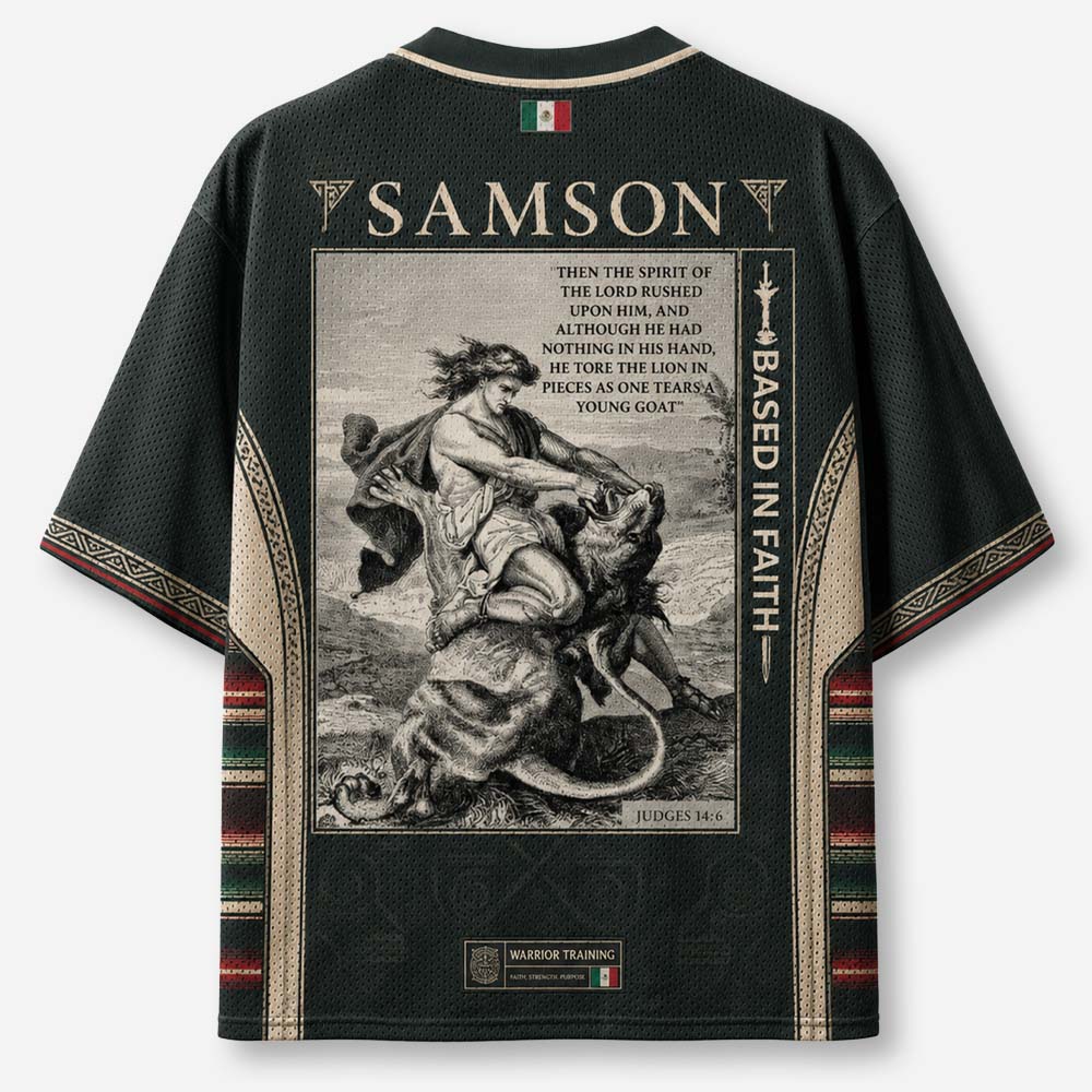 Lion Wrestler Graphic Mesh Jersey