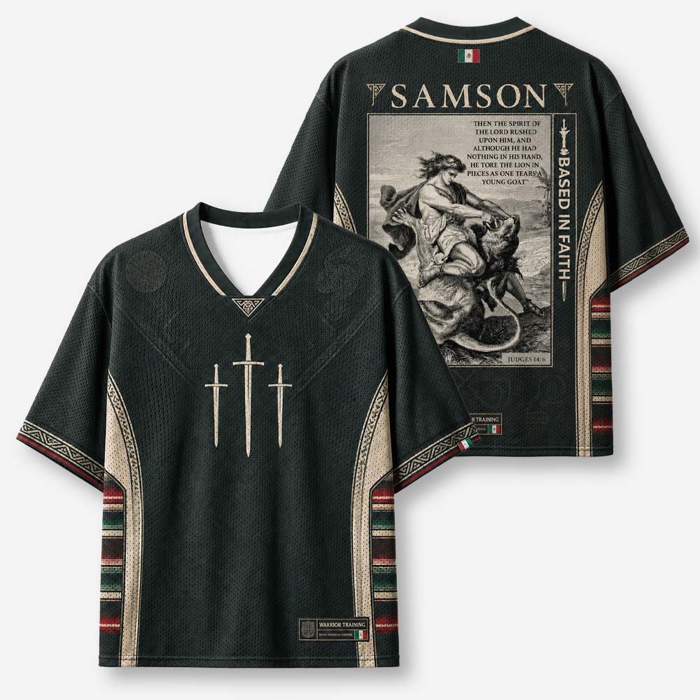 Lion Wrestler Graphic Mesh Jersey