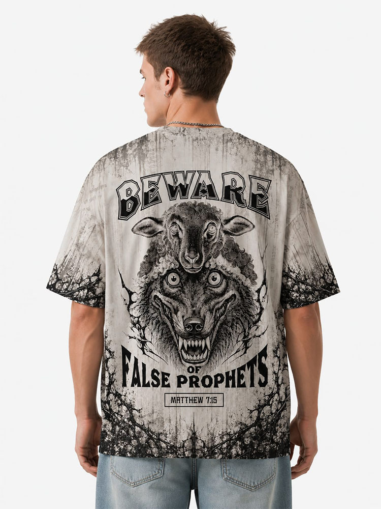 Wolf and Sheep Eco Oversized Graphic Tees · GRS Certified