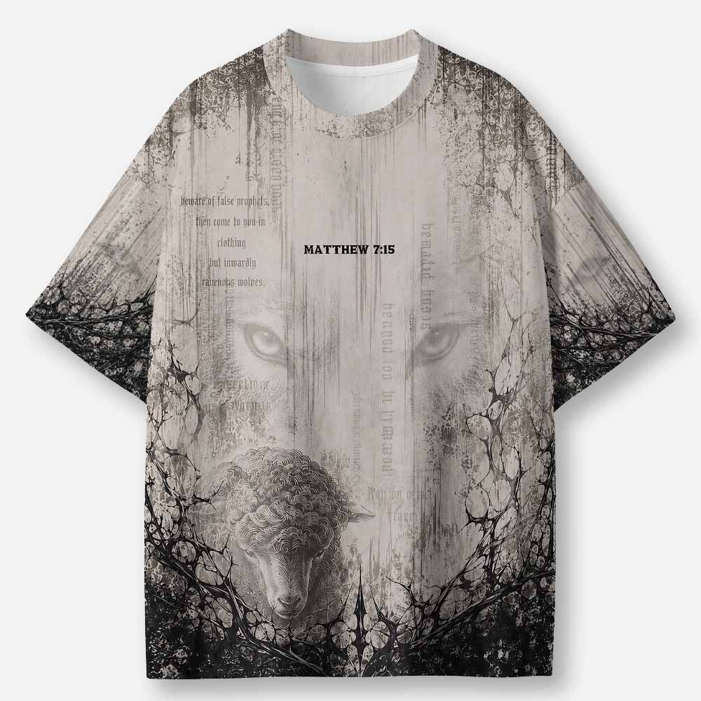 Wolf and Sheep Eco Oversized Graphic Tees · GRS Certified